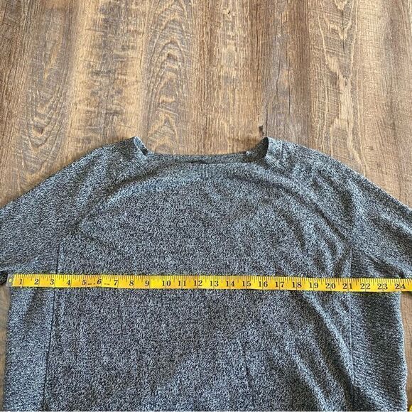 Express Circle Tunic Sweater Heathered Black White Slouchy Small Oversized - Picture 5 of 7